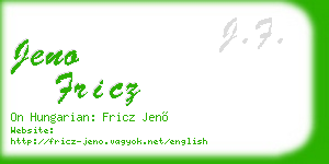 jeno fricz business card